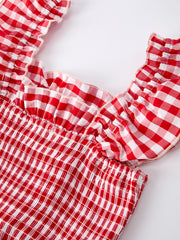 Mommy & Me Adult Dress – Red Plaid Sleeveless Outfit for Party