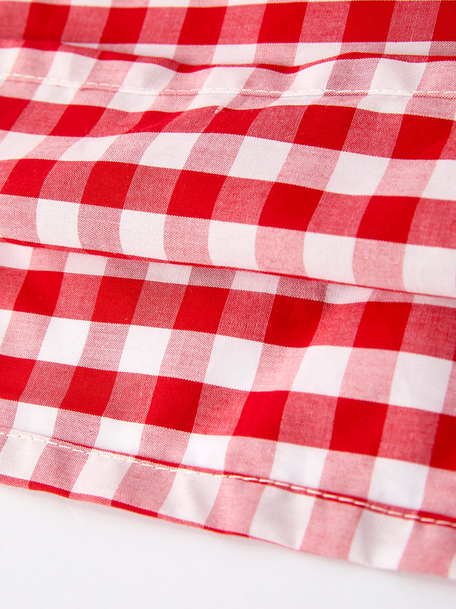 Mommy & Me Adult Dress – Red Plaid Sleeveless Outfit for Party