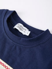 Toddler Boys Outfit – Baseball Dog Smocked Top and Plaid Shorts