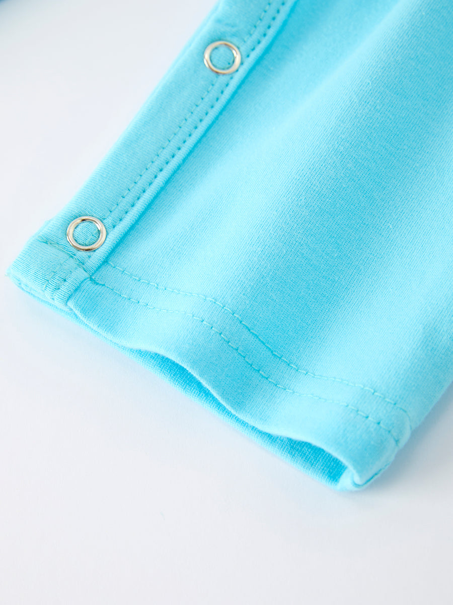 Baby Boy Baseball Romper – Blue Sleeveless Sports Outfit with Embroidery