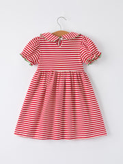 Toddler Girls Christmas Dress – Striped Outfit with Sequin Tree