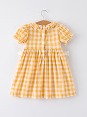 Toddler Girls Smocking Embroidered Plaid Dress