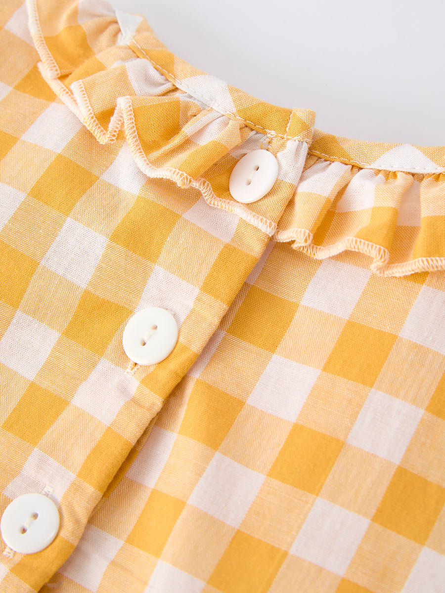Toddler Girls Smocking Embroidered Plaid Dress