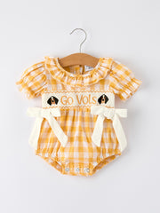 Toddler Girls Smocking Embroidered Plaid Dress