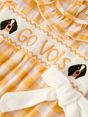 Toddler Girls Smocking Embroidered Plaid Dress