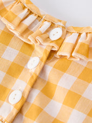 Toddler Girls Smocking Embroidered Plaid Dress