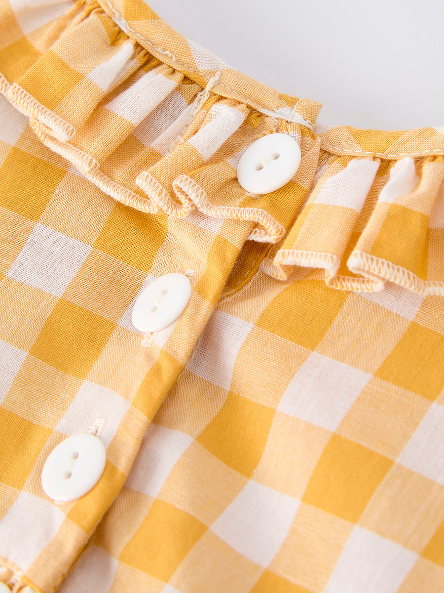 Toddler Girls Smocking Embroidered Plaid Dress