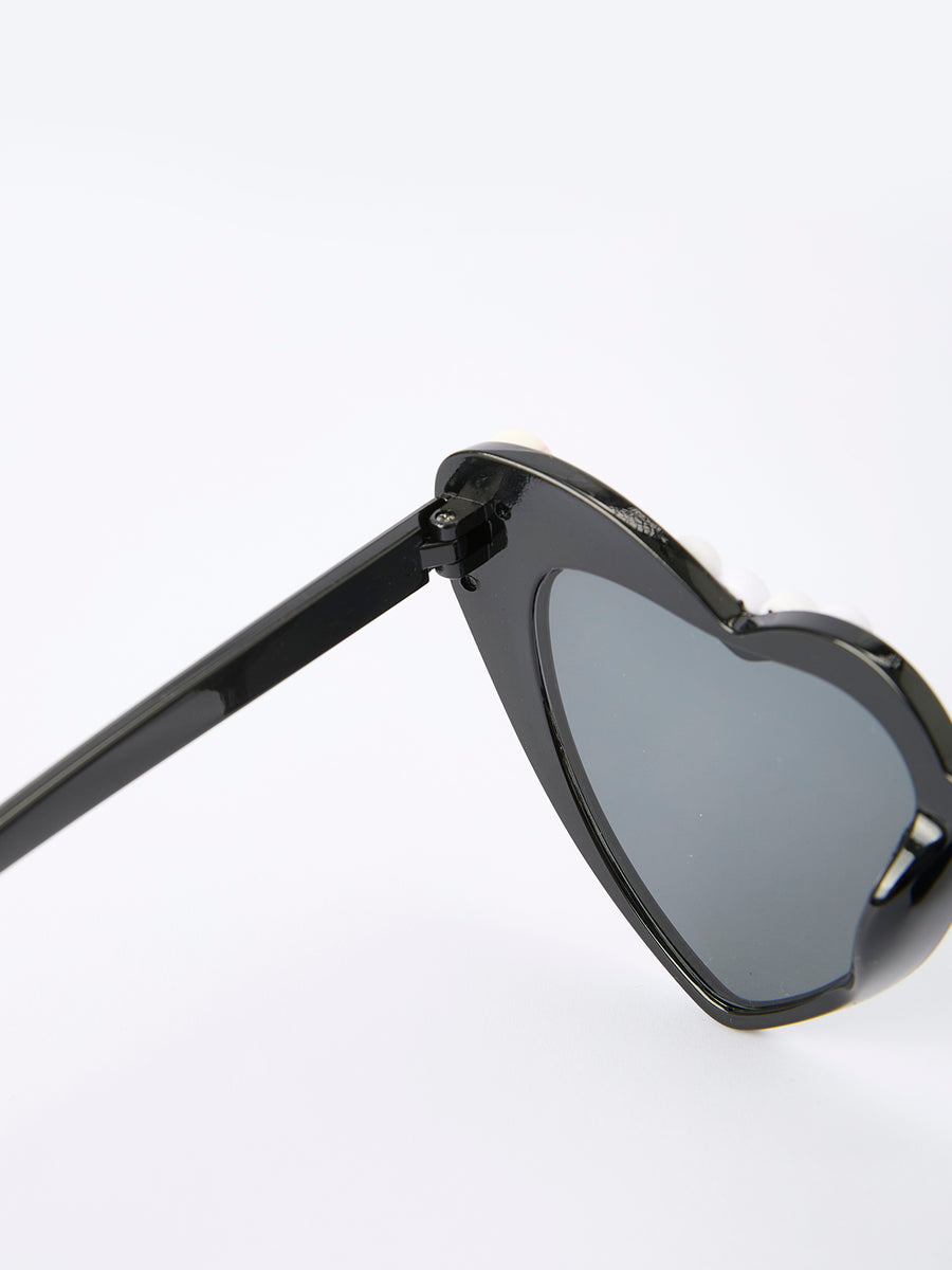 Baseball Theme Rhinestone Heart Girls Sunglasses