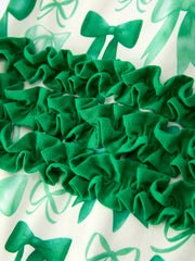 St. Patrick's Day Bow Print  Long Sleeves Baby Girls Romper