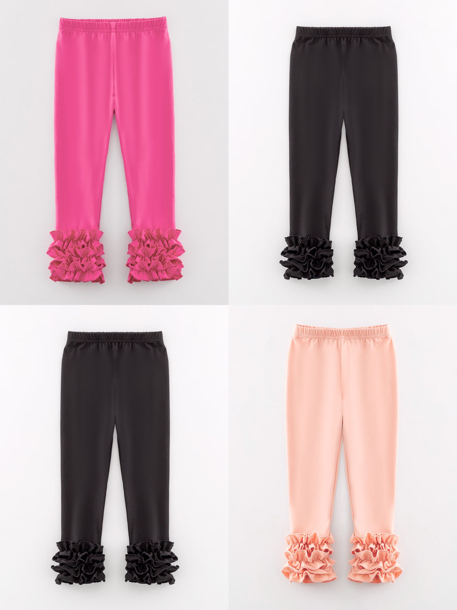 Milk Silk Ruffled Solid Icing Legging