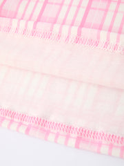 Valentine's Day Pink Plaid Smocked Heart Embroidery Girls Dress