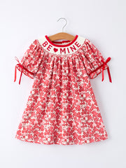 Valentine's Day "BE ❤ MINE" Embroidered Floral Girls' Dress