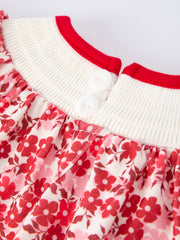 Valentine's Day "BE ❤ MINE" Embroidered Floral Girls' Romper