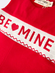 Valentine's Day "BE ❤ MINE" Embroidered Boy's Romper