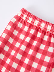 Red Valentine's Day Plaid Smocking Embroidered  Pony Boys Set