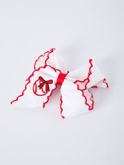 Festive Baseball Embroidered Girls Hairpin 4 Inches