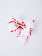 Festive Baseball Embroidered Girls Hairpin 4 Inches