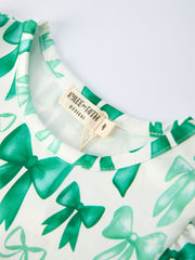 St. Patrick's Day Bow Top and Ruffled Leggings Girls Set