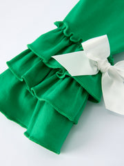 St. Patrick's Day Bow Top and Ruffled Leggings Girls Set
