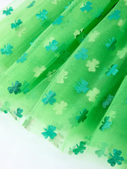 St. Patrick’s Day Green Tulle Shamrock Party Dress for Girls