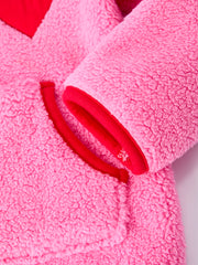 Valentine Pink Sherpa Heart Top with Red Heart Leggings and Bow Headband