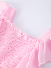 Valentine’s Day Ombre Ruffle Dress for Girls – Pink Gradient Layers