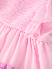 Valentine’s Day Ombre Ruffle Dress for Girls – Pink Gradient Layers