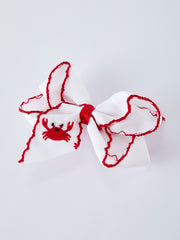 Crab Embroidered Girls Hairpin 4 Inches