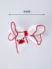 Crab Embroidered Girls Hairpin 4 Inches