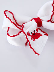 Crab Embroidered Girls Hairpin 4 Inches