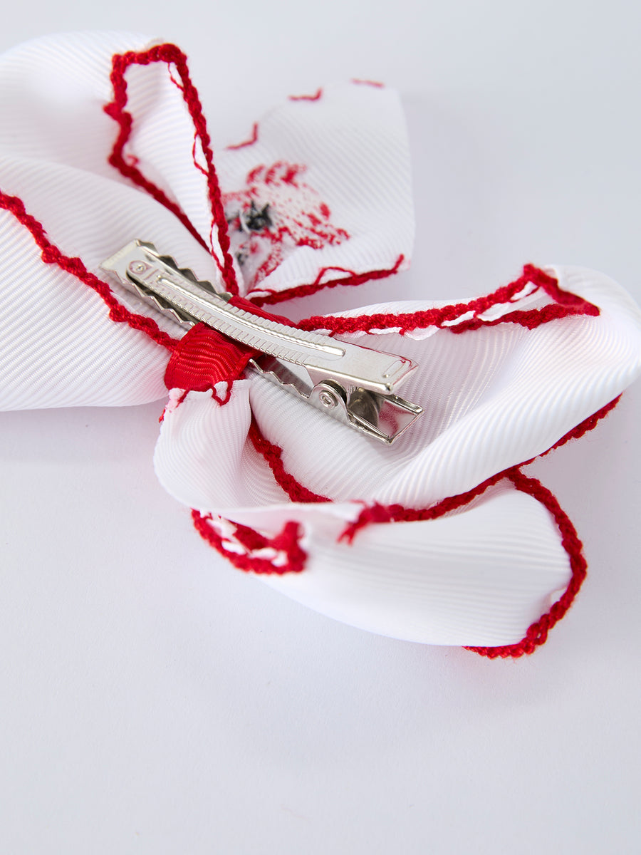 Crab Embroidered Girls Hairpin 4 Inches