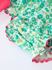 St. Patrick’s Day Shamrock Bow Smocked Baby Girl Romper