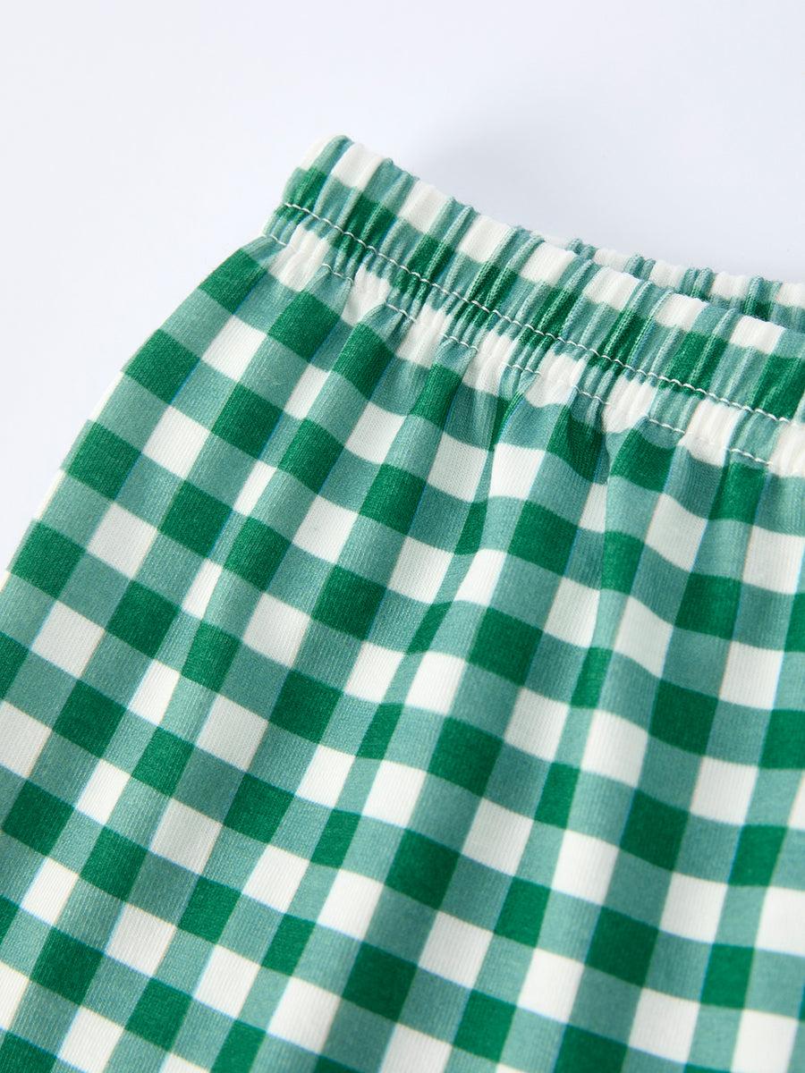 Boys St. Patrick’s Day Shamrock Puppy Smocked Plaid Set