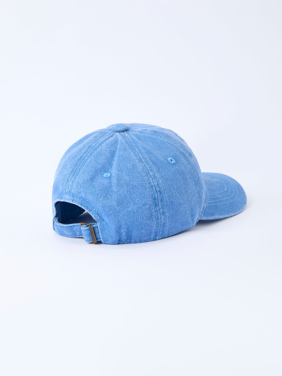 Blue Baseball Bow Applique Kids Hat