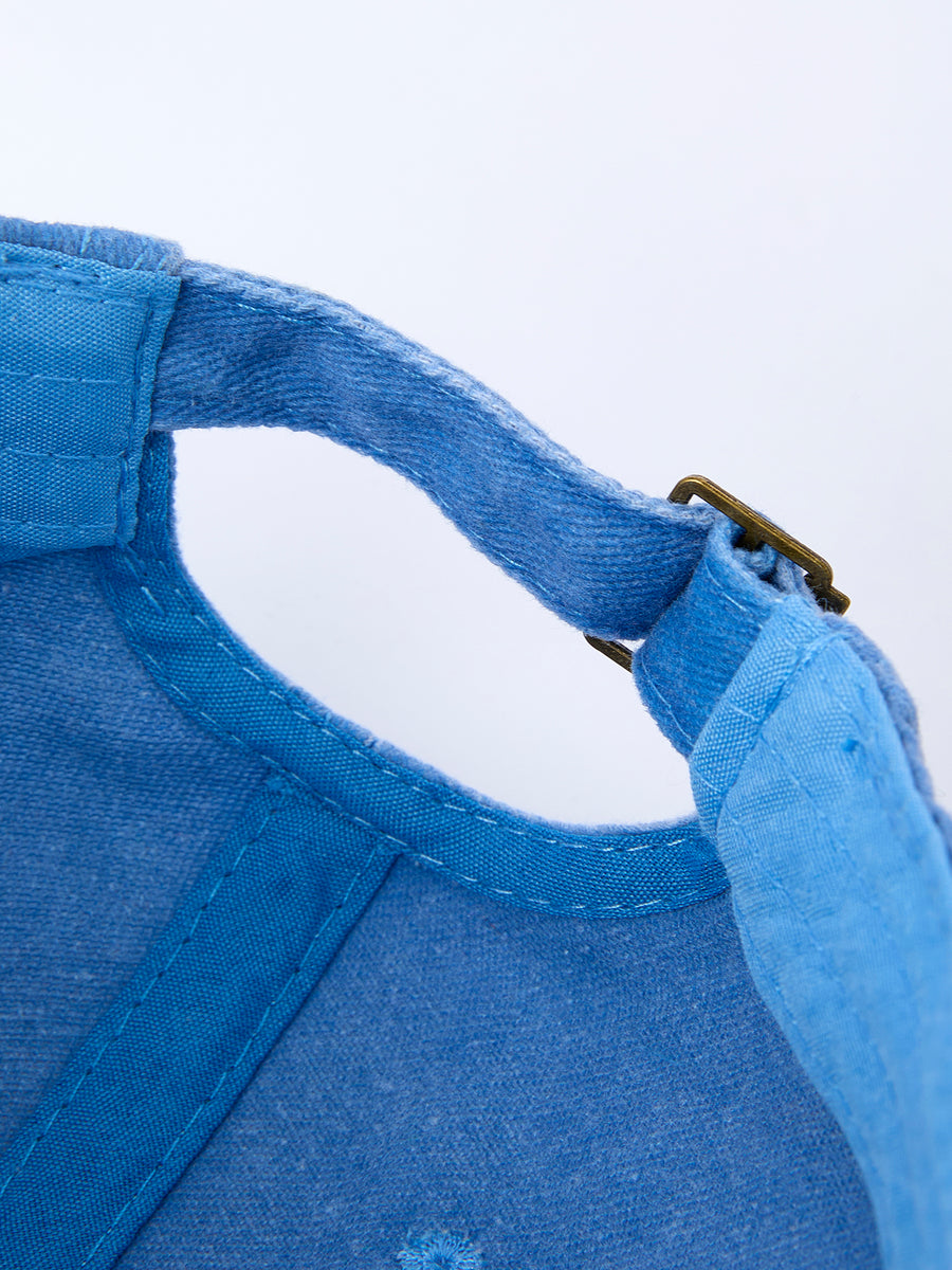 Blue Baseball Bow Applique Kids Hat