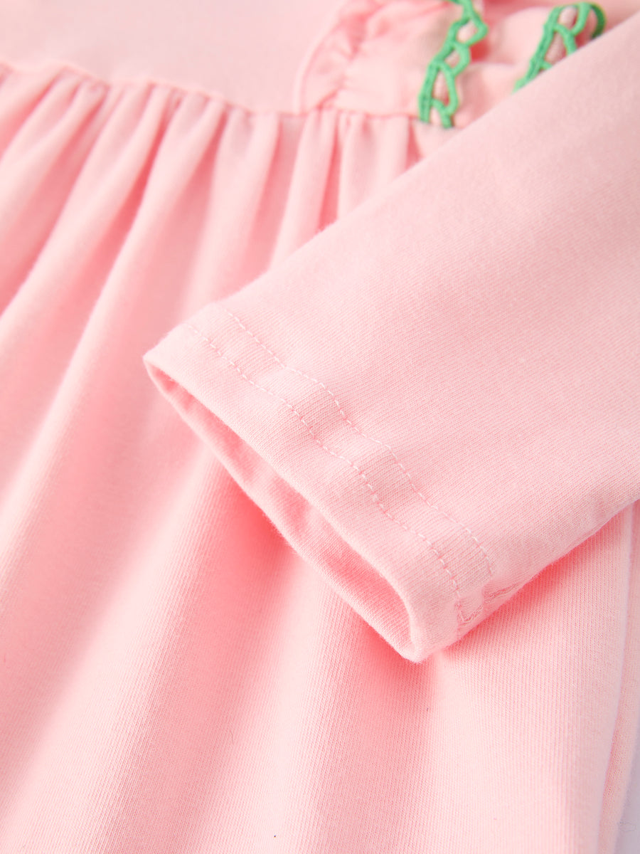 Girls St. Patrick’s Day Shamrock Applique Ruffle Girls Dress