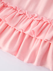 Girls St. Patrick’s Day Shamrock Applique Ruffle Girls Dress