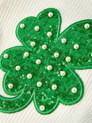 St. Patrick’s Day Shamrock Sequin Top and Bell Bottom Pants Girls Set