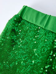 St. Patrick’s Day Shamrock Sequin Top and Bell Bottom Pants Girls Set