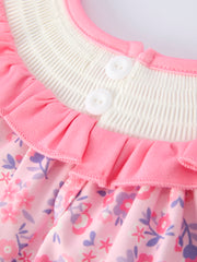 Floral Smocked Church Christ Bishop Christening Baby Girls Romper