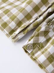 Green Plaid Fish Embroidered Smocked Baby Boy Romper