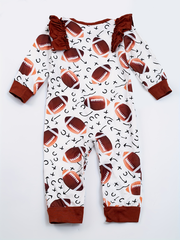 Autumn/Winter Baby Girl Football Print Long-Sleeved Romper