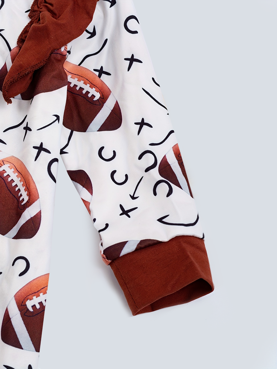 Autumn/Winter Baby Girl Football Print Long-Sleeved Romper