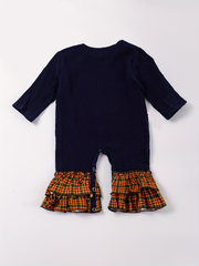 Fall Thanksgiving Turkey Embroidered Baby Girl  Romper