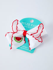 Watermelon Embroidered Girls Hairpin 4.3 Inches