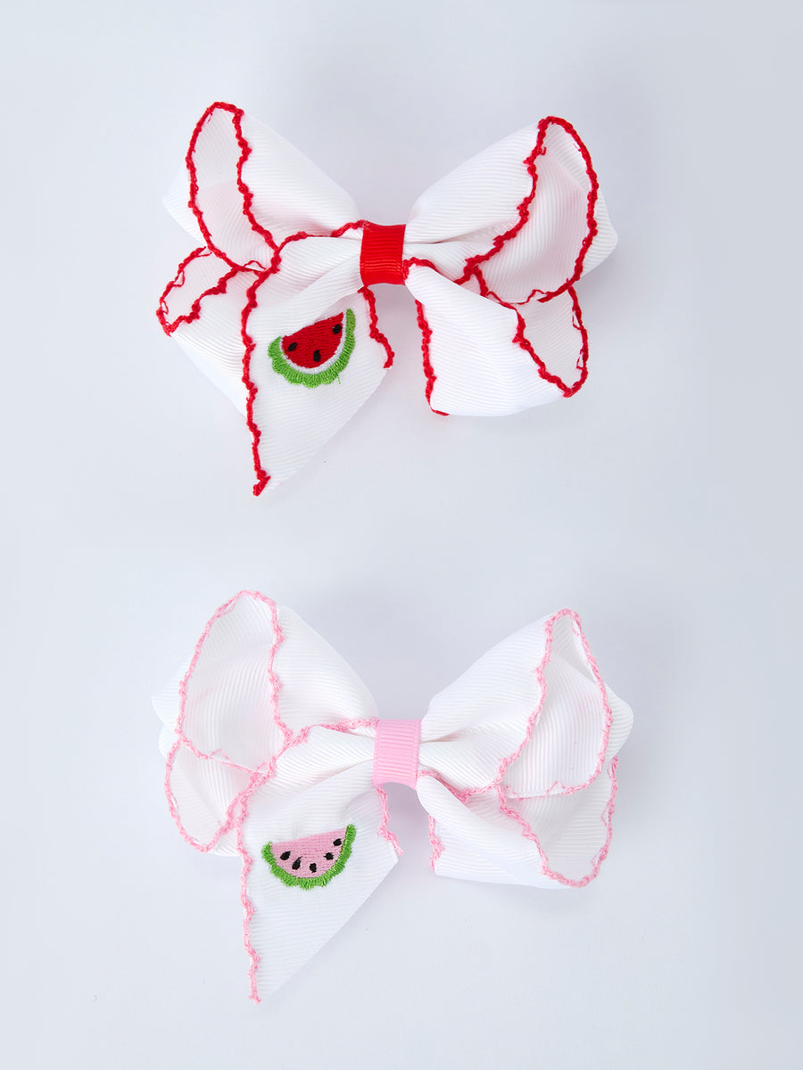 Watermelon Embroidered Girls Hairpin 4.3 Inches