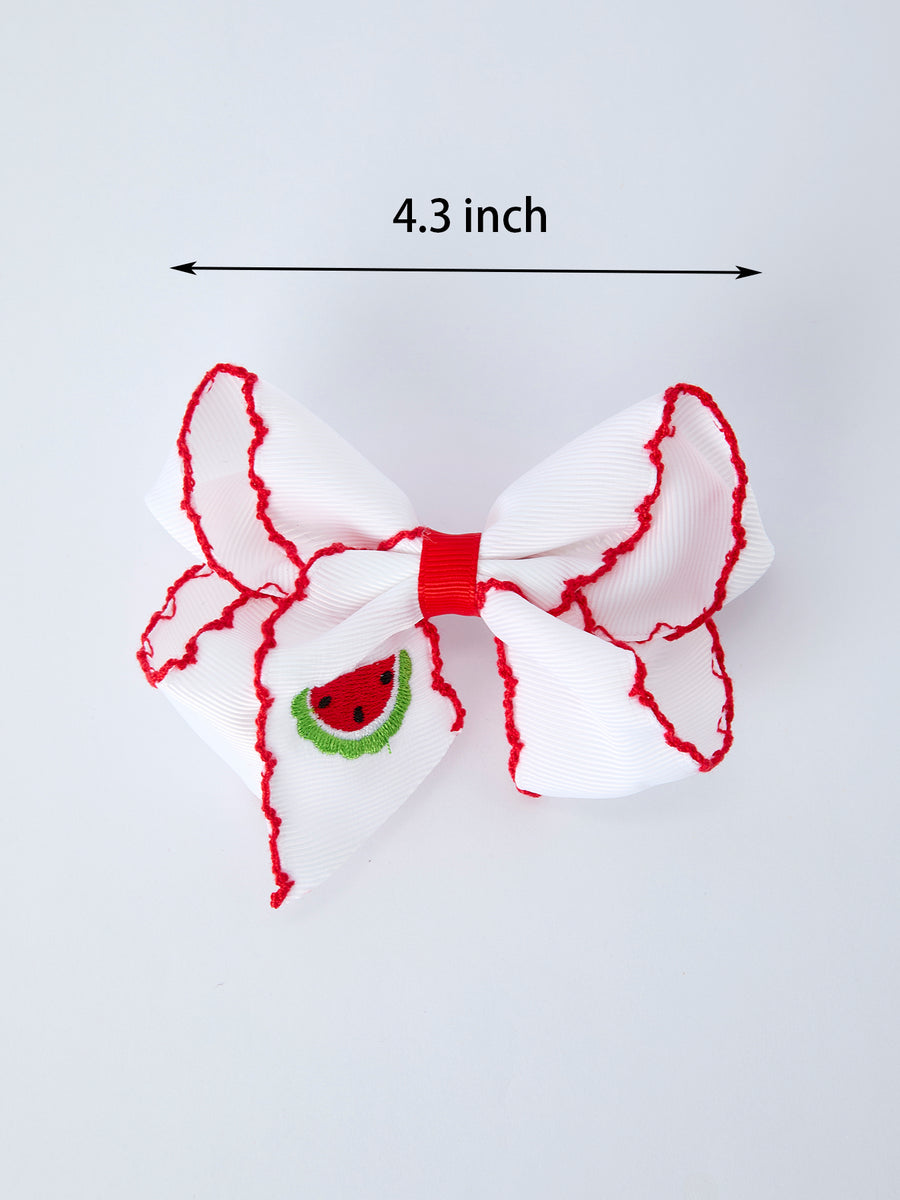 Watermelon Embroidered Girls Hairpin 4.3 Inches