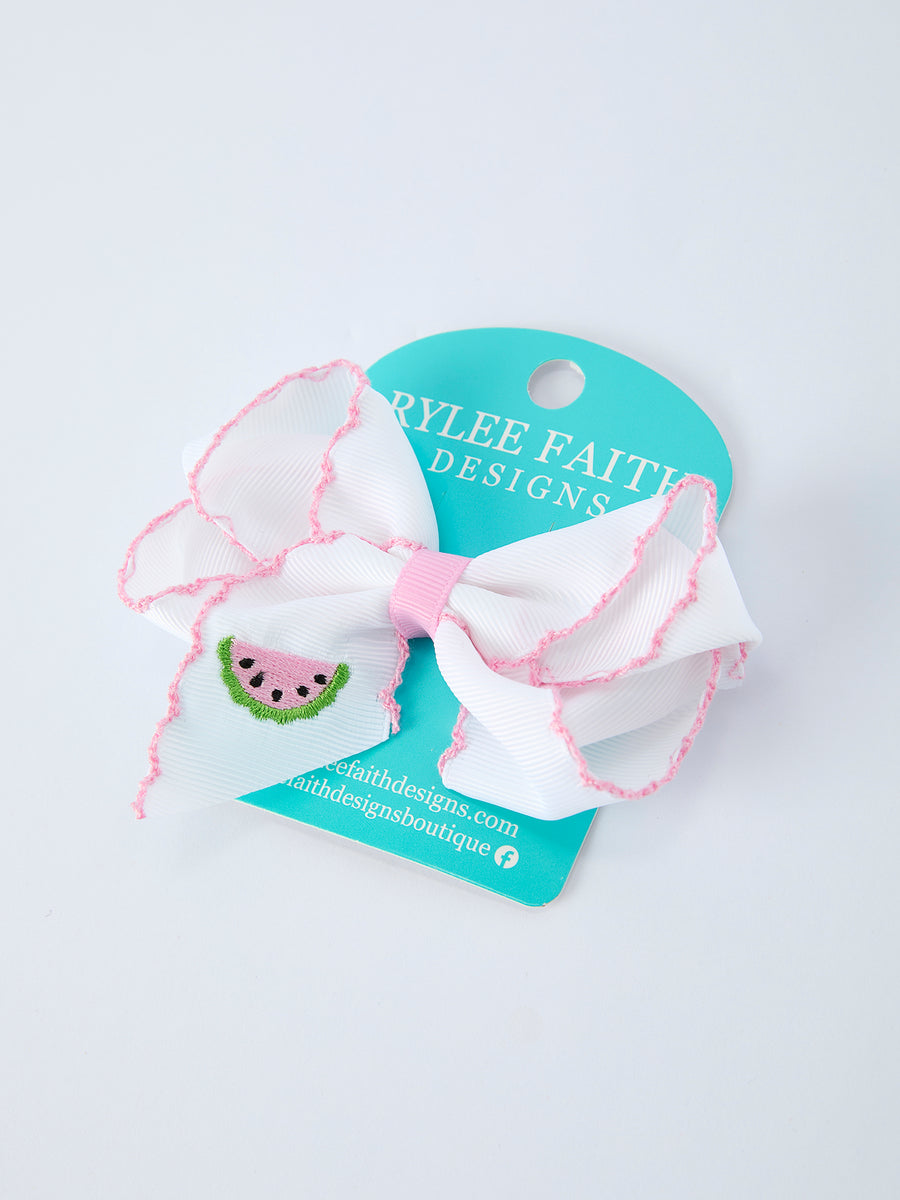 Watermelon Embroidered Girls Hairpin 4.3 Inches