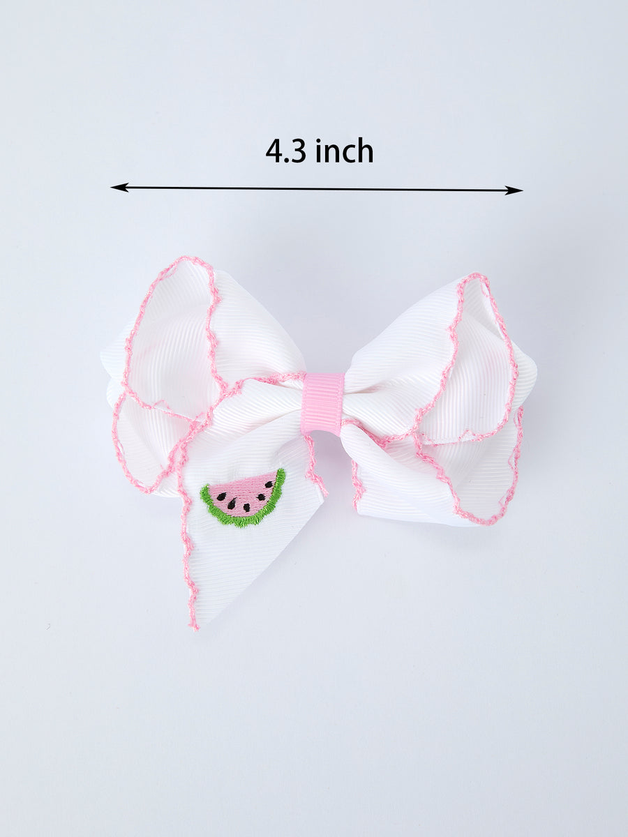 Watermelon Embroidered Girls Hairpin 4.3 Inches