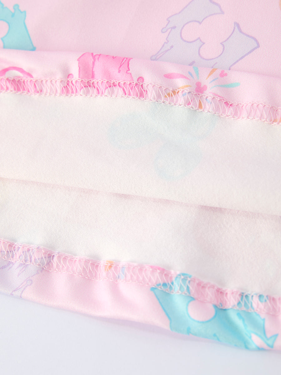 Spring Pink Theme Park Print Girls Twirl Dress